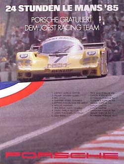 Poster: Porsche gratuliert Team Joest