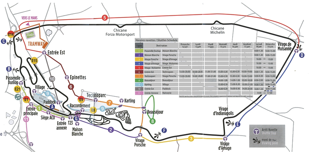 Routenplan der Shuttlebusse 2016